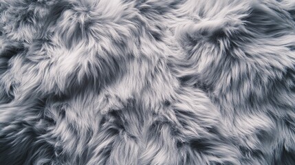 Naklejka premium Soft texture of fur in shades of gray and white, perfect for backgrounds that evoke a sense of luxury and warmth.