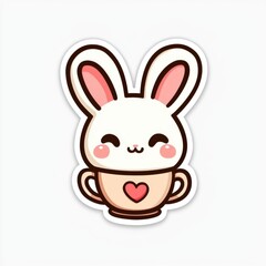 Obraz premium Cute Bunny in a Teacup