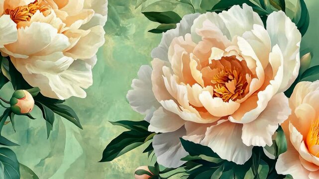 Explore the beauty of blooming peonies in a serene garden setting during summer mornings