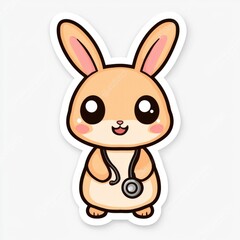 Cute Cartoon Bunny Doctor with Stethoscope