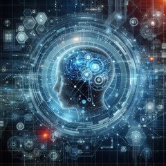 Obraz premium Digital backdround ideal for technological operations, neural networks, AI, data transmission and encryption, digital archives, audio and visual representations, scientific research 