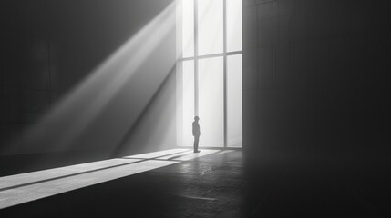 Minimalist Abstract Silhouette Art with Light and Shadows – Conceptual Black and White Designs