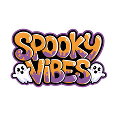 Colorful design featuring playful ghosts and bold text that brings fun and spooky vibes to any Halloween-themed project.