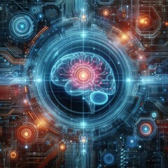 Obraz premium Digital backdround ideal for technological operations, neural networks, AI, data transmission and encryption, digital archives, audio and visual representations, scientific research 