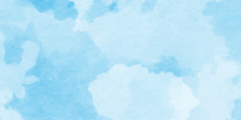 beautiful soft cloudy sky blue watercolor background.hand painted blue watercolor texture, Beautiful bright blue paper texture,Beautiful grunge blue background with space and for making graphics desig