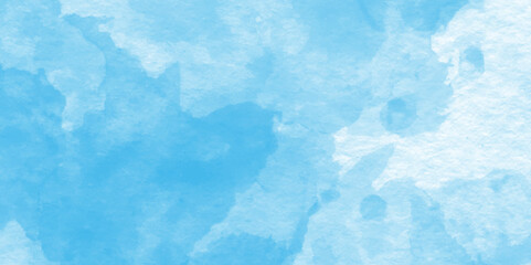 beautiful soft cloudy sky blue watercolor background.hand painted blue watercolor texture, Beautiful bright blue paper texture,Beautiful grunge blue background with space and for making graphics desig