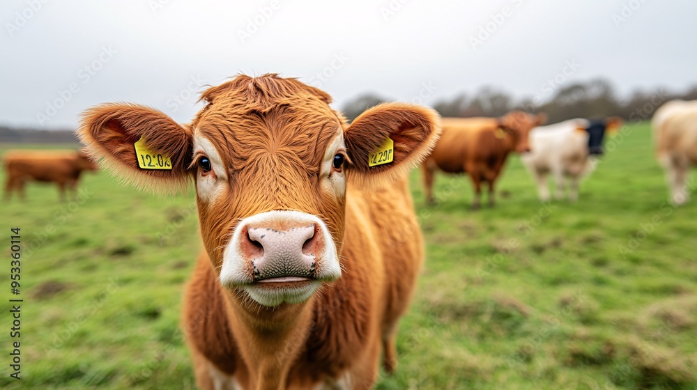 Aufkleber ai-controlled irrigation system optimizing the growth of pastureland for livestock with the farmer a