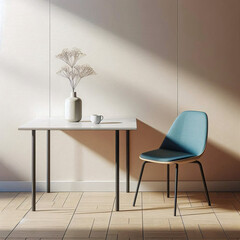 Modern living room design, Minimalist living room with table and chairs