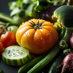 Vibrant Freshness: High-Resolution Macro of Fresh Vegetables and Fruits