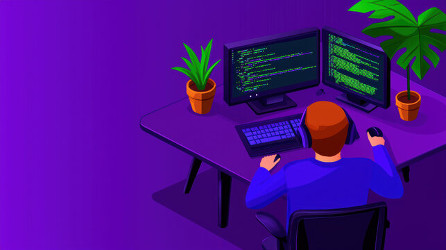 Developer using a code editor with dark theme, modern coding environment, efficient web development tools