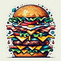 Big fresh beef Hamburger with cheese burger