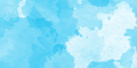 beautiful soft cloudy sky blue watercolor background.hand painted blue watercolor texture, Beautiful bright blue paper texture,Beautiful grunge blue background with space and for making graphics desig