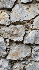 Fototapeta premium A Rugged Embrace: A Close-Up View of a Stone Wall's Texture