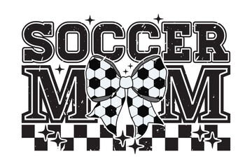 SoccerMom EPS Retro Mama Coquette Bow T-shirt Design