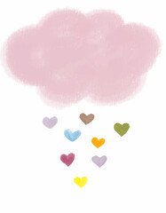 Cute clouds and rain watercolour illustration clipart vector design nursery room decor