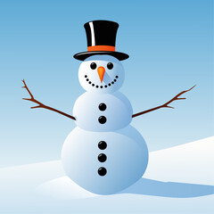 Winter holidays or Christmas background with snowman