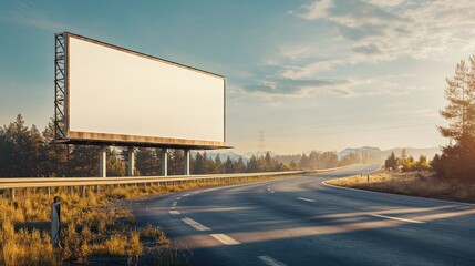 Obraz premium Blank Billboard on a Road