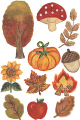 Adobe Illustrator Artwork Autumn Fall Thanksgiving Halloween Illustration Watercolour Clipart Vector Background Design Pattern print