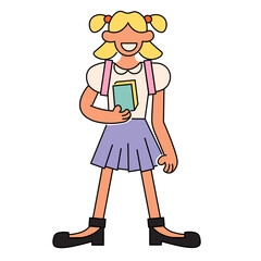 color school pupil girl . icon for logo sticker website poster