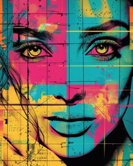 Obraz premium Abstract Geometric Art Portrait Design