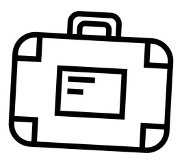 Line art travel bag icon illustration with black thin line.	PNG with transparent background.