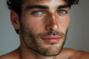 Attractive young man with blue eyes