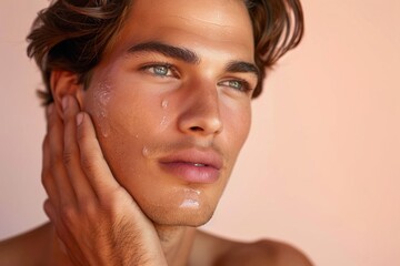 Naklejka premium Handsome young man sensual portrait