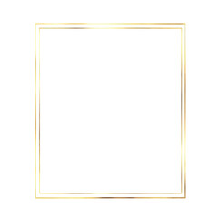 A gold frame with a white background. The frame is square and has a gold border. The frame is simple and elegant, with a clean and minimalist design. The gold color of the frame adds a touch of luxury