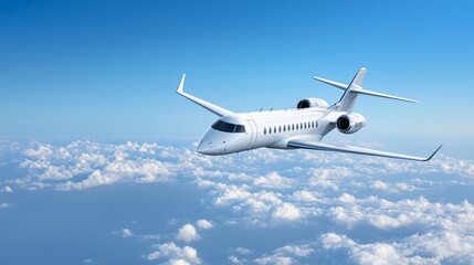 Obraz premium Aerospace flying for transportation in the sky. Airplane technology for business and service