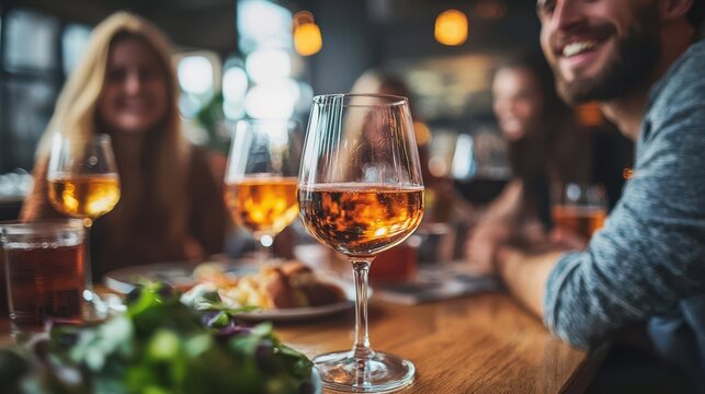 Close up of a group chat during a friendly gathering at a cafe