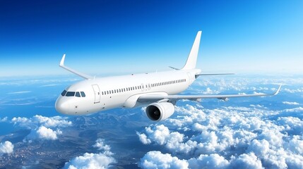 Obraz premium Aerospace flying for transportation in the sky. Airplane technology for business and service