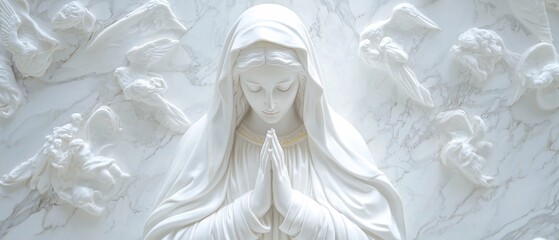 Virgin mary, Christian religion symbol. Mother of Catholic prayer © KOTL