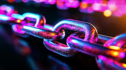 A glowing chain, concept of security and strength - Powered by Adobe