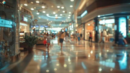 Fototapeta premium Blurry Interior of a Shopping Mall