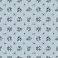 Seamless pattern design with beautiful floral  and deep color  background .