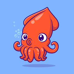 Cute Squid Swimming Cartoon Vector Icon Illustration.
Animal Nature Icon Concept Isolated Premium Vector. Flat
Cartoon Style