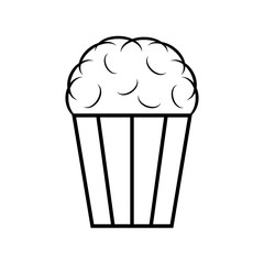 Popcorn food design icon, web corn box snack flat vector illustration element