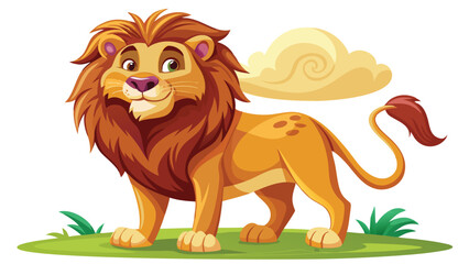 Cute lion and Cat silhouettes sitting isolated Vector illustration. Isolated on white background