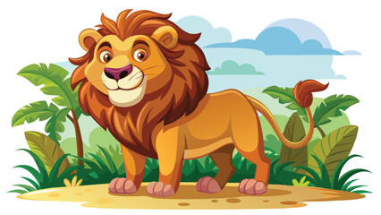 Cute lion and Cat silhouettes sitting isolated Vector illustration. Isolated on white background