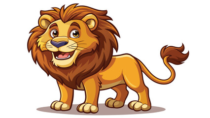 Cute lion and Cat silhouettes sitting isolated Vector illustration. Isolated on white background