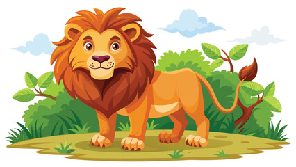 Cute lion and Cat silhouettes sitting isolated Vector illustration. Isolated on white background