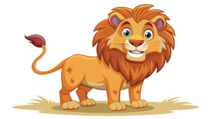 Cute lion and Cat silhouettes sitting isolated Vector illustration. Isolated on white background