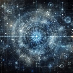 Obraz premium Digital backdround ideal for technological operations, neural networks, AI, data transmission and encryption, digital archives, audio and visual representations, scientific research 