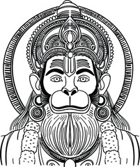 Free Hand Drawn Sketch Of Pavanputra Hanuman Vector Illustration 