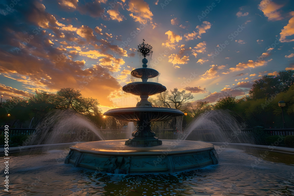 Canvas Prints fountain in the park