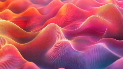 Fototapeta premium A bright digital wallpaper with a pattern of interlocking waveforms, creating a sense of movement and creativity.