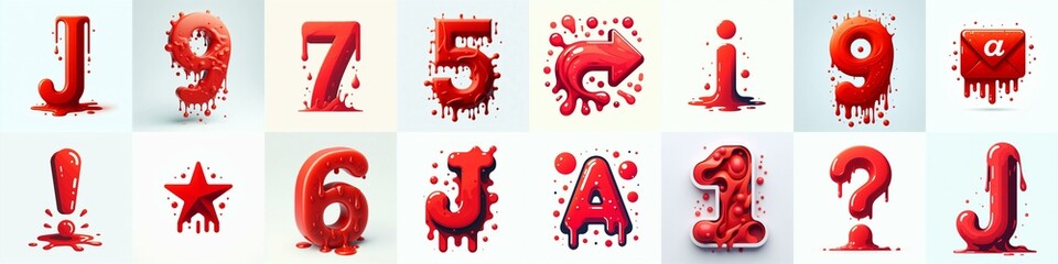 Red Lettering Typeface. AI generated illustration
