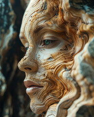 Aries, Capricorn zodiac sign with ram horns. woman as Aries, with human features combined with ram horns, symbolizing the astrological sign.