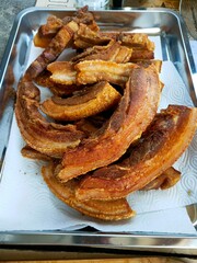 Crispy fried pork belly prepared for cooking a food