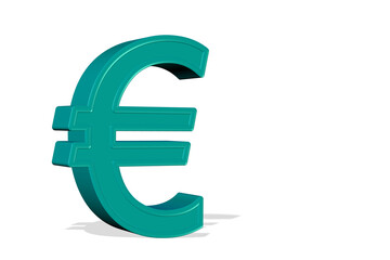 Euro-Symbol vor weißem Hintergrund